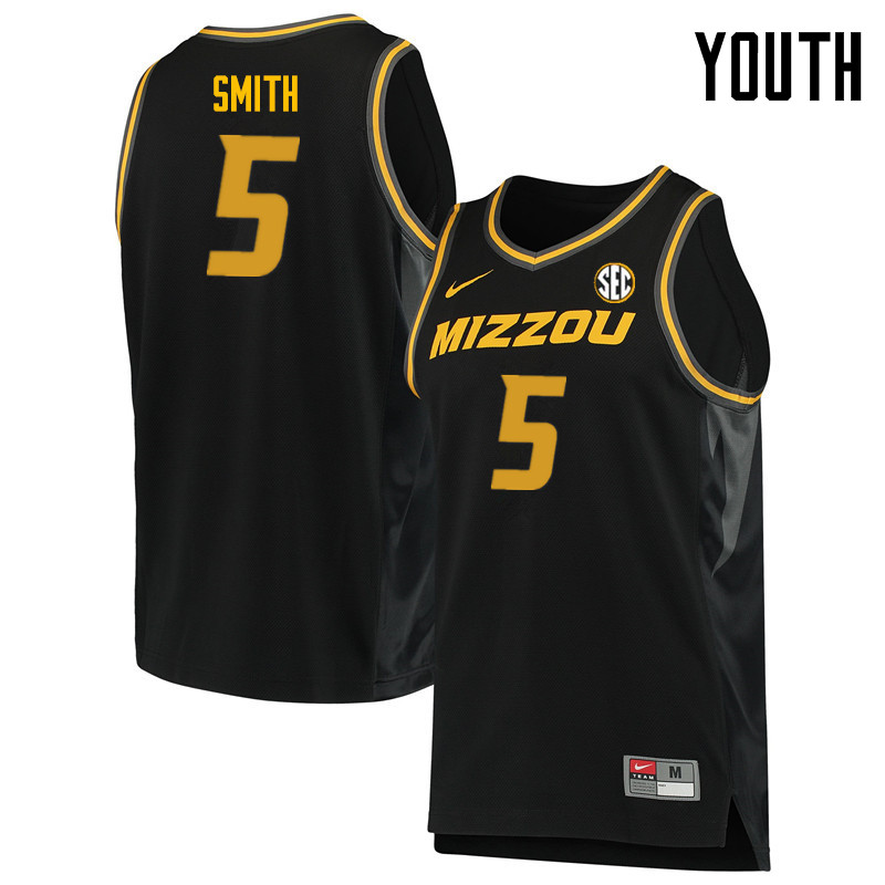Youth #5 Mitchell Smith Missouri Tigers College Basketball Jerseys Sale-Black
